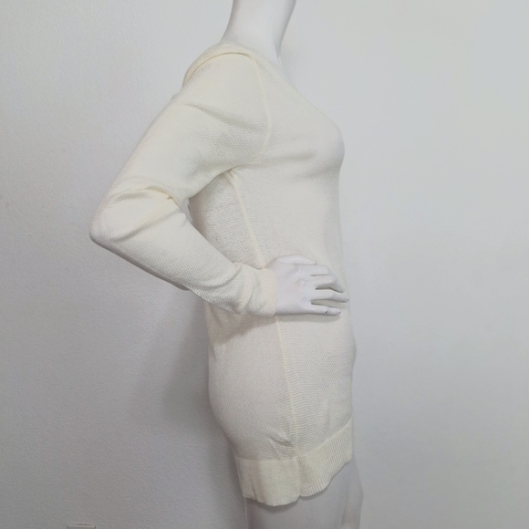 Poof Apparel NEW Cream Coquette Feminine Criss Cross Strappy Tunic Sweater Sz. M - Picture 6 of 12